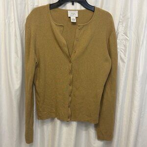 Ann Taylor LOFT Womens Tan Button-Up Cardigan Sweater Medium